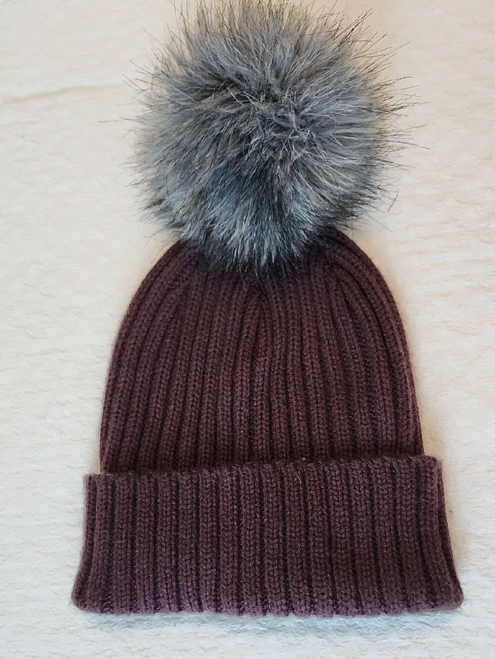 Columbia Women's Winter Blur Ribbed Pom Pom Beanie - Burgundy / Plum